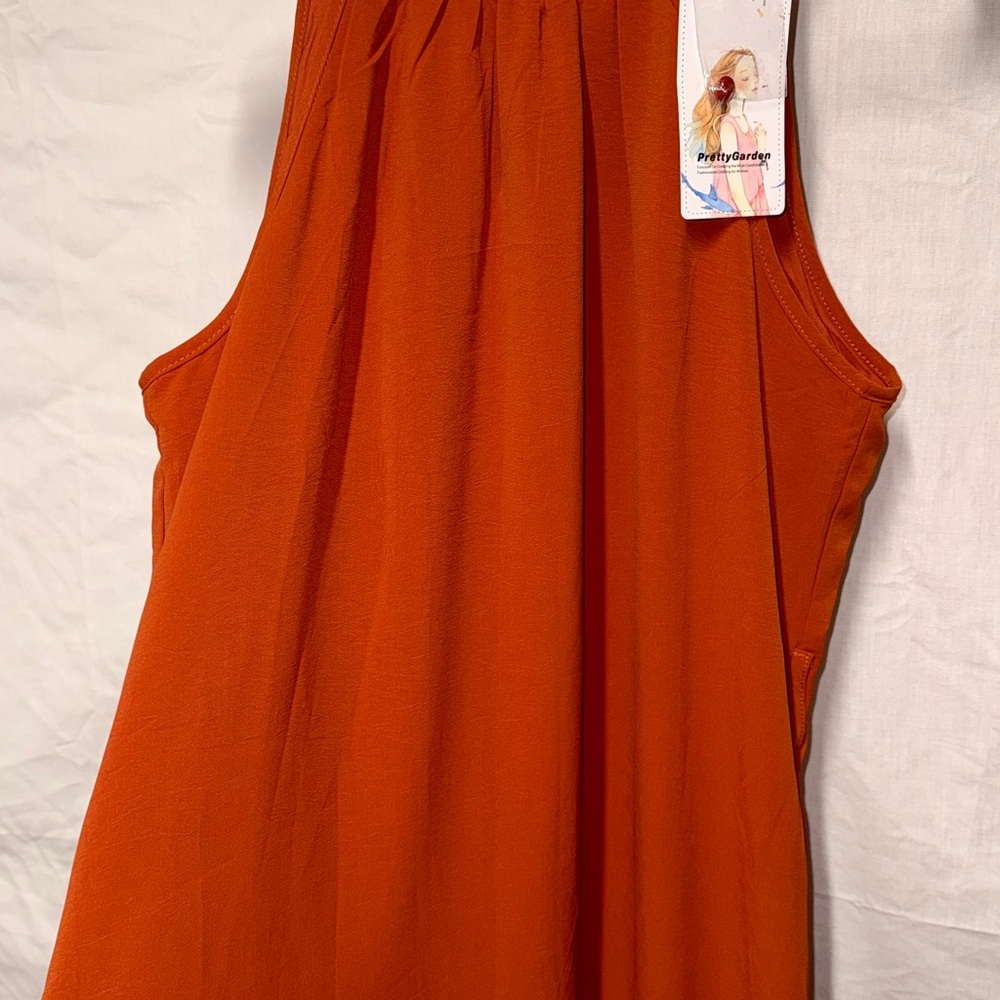 Bold Orange Sleeveless Top